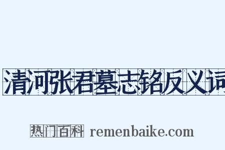 清河张君墓志铭反义词是什么意思的图片